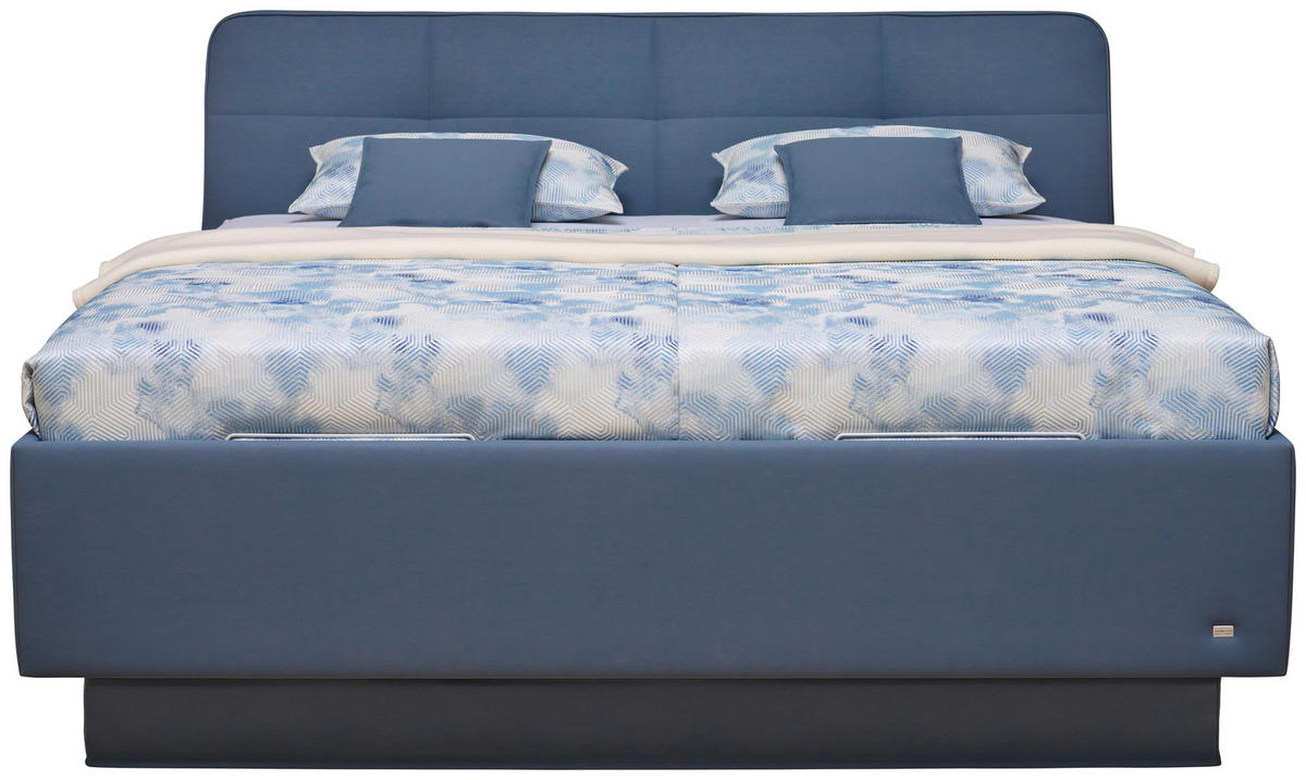 POLSTERBETT Matratze, Lattenrost Blau 180/200 cm  - Blau/Weiß, Basics, Holz/Holzwerkstoff (180/200cm) - RUF Betten