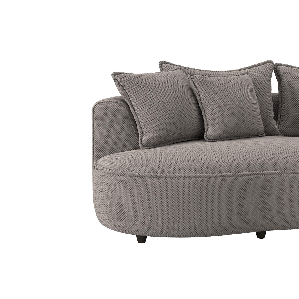 ECKSOFA LEVI Cappuccino Velours, Struktur  - Schwarz/Cappuccino, MODERN, Kunststoff/Textil (287/168cm) - Livetastic