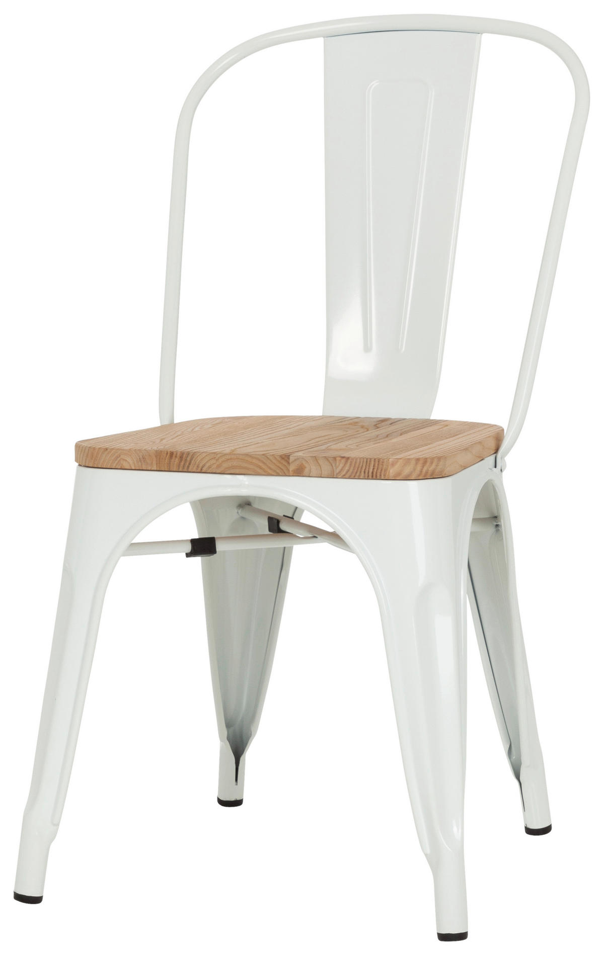 STOL, les, kovina bela, temno rjava  - bela/temno rjava, Basics, kovina/les (44/84/54cm) - MID.YOU