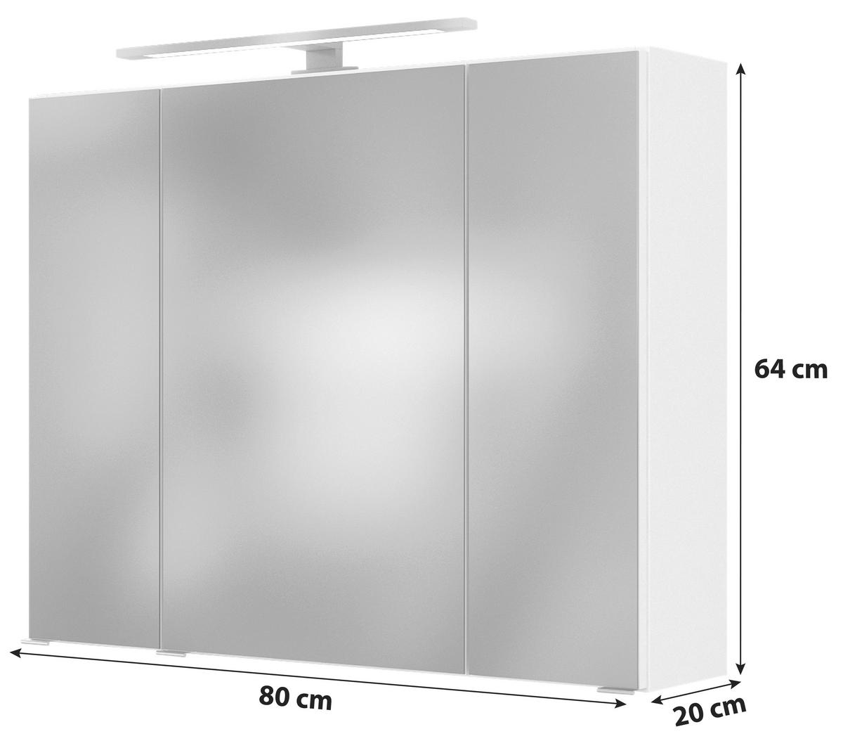 SPIEGELSCHRANK 80/64/20 cm  - Alufarben/Graphitfarben, Basics, Glas/Holzwerkstoff (80/64/20cm) - Held