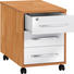 ROLLCONTAINER Buchefarben, Weiß - Buchefarben/Silberfarben, Design, Kunststoff (43/59/65cm)