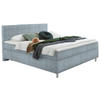BOXSPRINGBETT 120/200 cm  in Hellblau  - Chromfarben/Hellblau, KONVENTIONELL, Kunststoff/Textil (120/200cm) - Hom`in