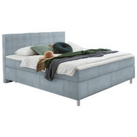 BOXSPRINGBETT 140/200 cm  in Hellblau  - Chromfarben/Hellblau, Konventionell, Kunststoff/Textil (140/200cm) - Hom`in