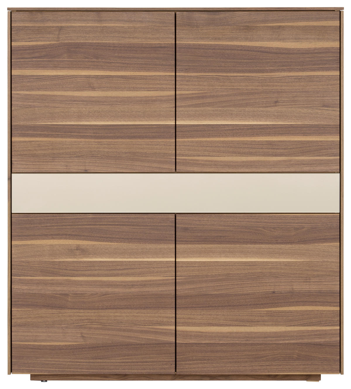 HIGHBOARD  in 132,9/150,2/41,8 cm  - Nussbaumfarben/Bronzefarben, Design, Glas/Holz (132,9/150,2/41,8cm) - Team 7