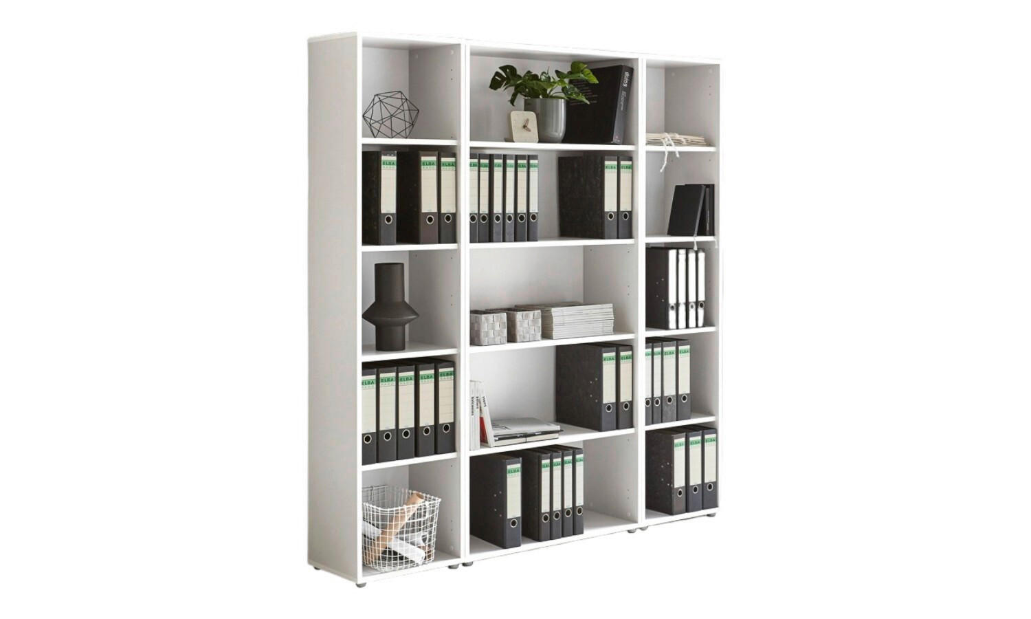 AKTENREGAL 172,6/185,6/33 cm  - Silberfarben/Weiß, MODERN, Holzwerkstoff (172,6/185,6/33cm) - MID.YOU