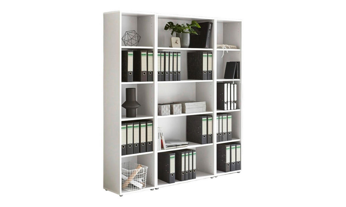 AKTENREGAL 172,6/185,6/33 cm  - Silberfarben/Weiß, MODERN, Holzwerkstoff (172,6/185,6/33cm) - MID.YOU