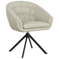 ARMLEHNSTUHL  Lederauswahl, Sitzfläche 360° drehbar  Echtleder  - Taupe/Schwarz, Design, Leder/Metall (64/81.5/61cm) - Johann Jakob