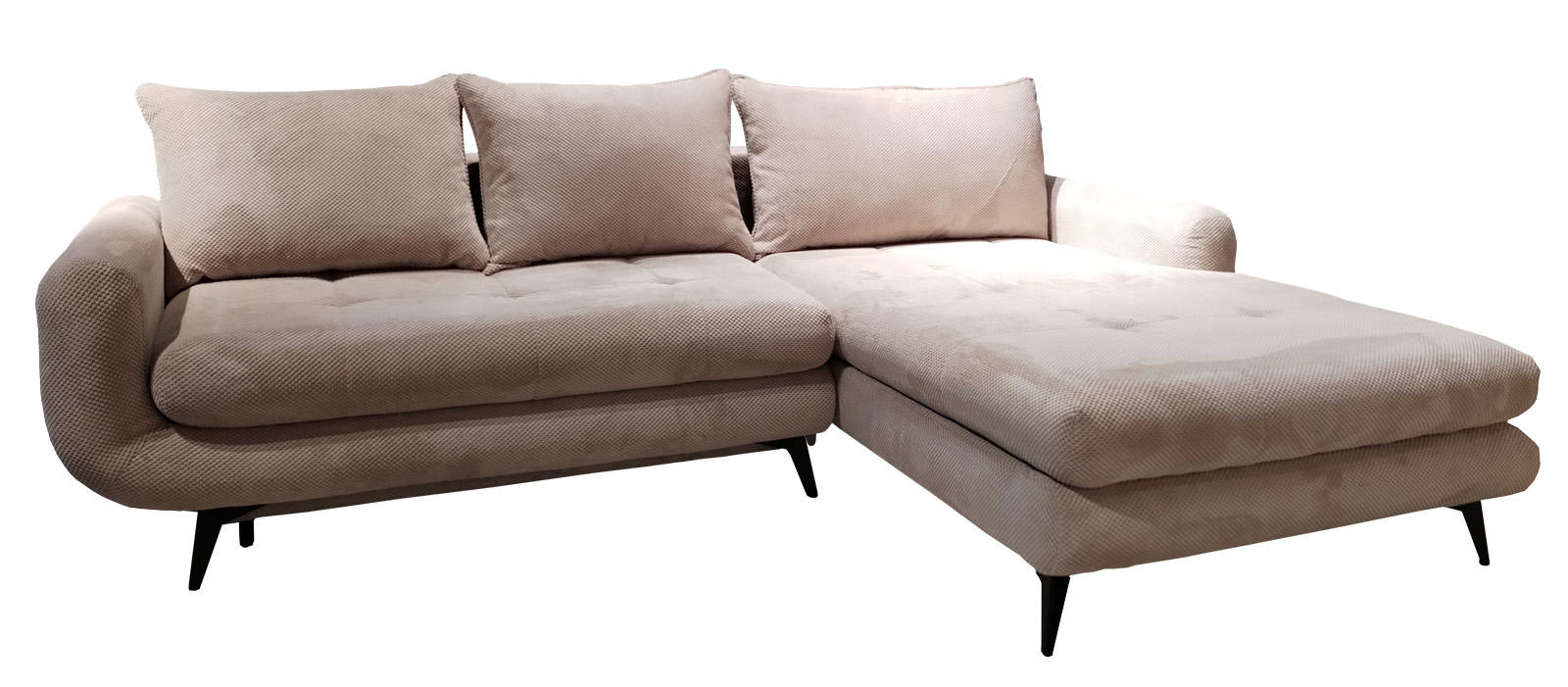 UGAONA GARNITURA bež  - bež/crna, Moderno, drvo (190/270/85cm) - Hom`in