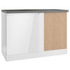 ECKUNTERSCHRANK 120/86/60 cm  in Grau, Weiß, Weiß Hochglanz  - Weiß Hochglanz/Weiß, LIFESTYLE, Holzwerkstoff (120/86/60cm) - Held