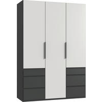 DREHTÜRENSCHRANK in Graphitfarben, Weiss  - Weiss/Schwarz, Konventionell, Holzwerkstoff/Metall (150/216/58cm) - Hom`in