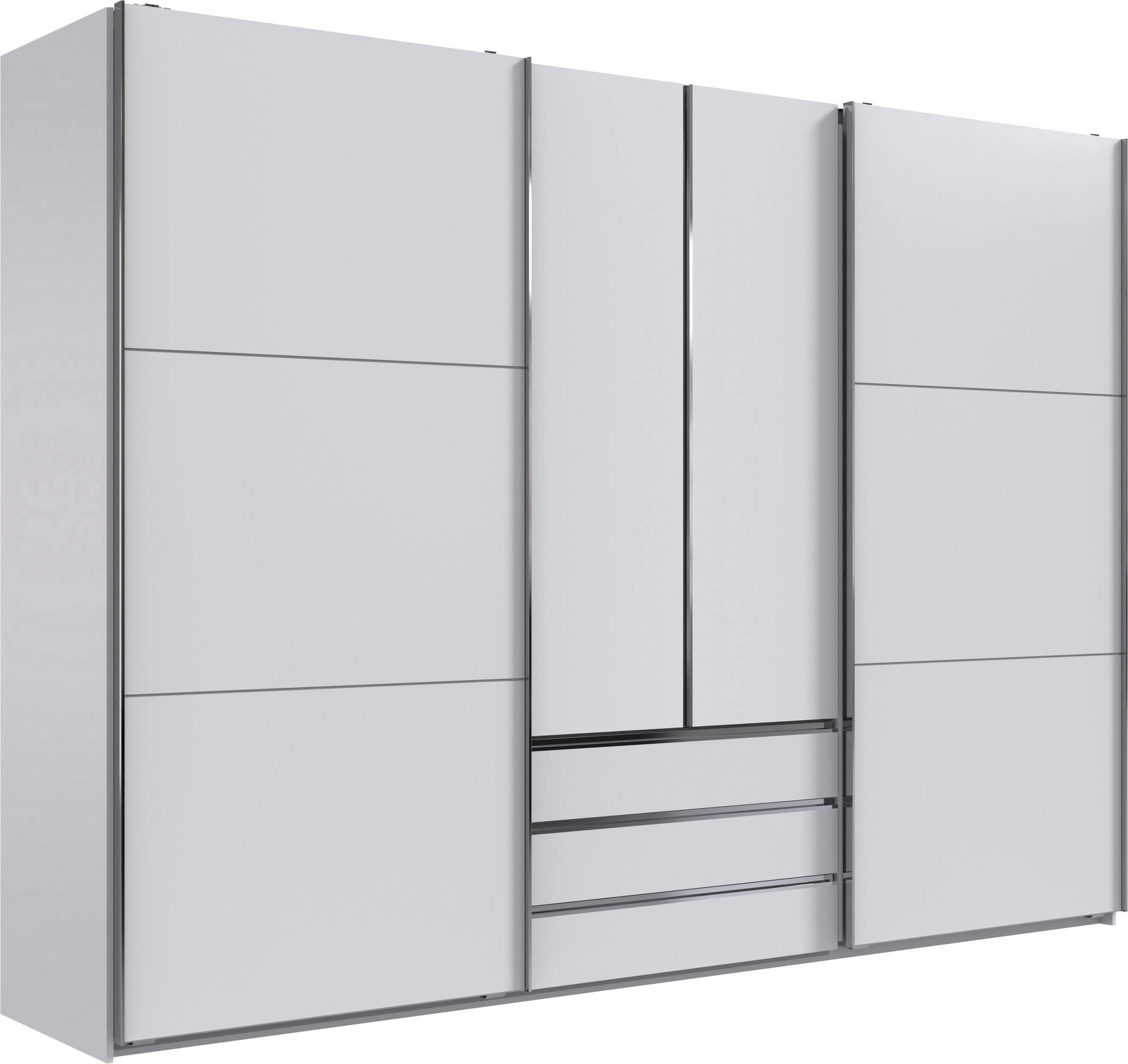 SCHWEBETÜRENSCHRANK in Weiss  - Chromfarben/Weiss, Modern, Holzwerkstoff/Metall (300/216/65cm) - MID.YOU