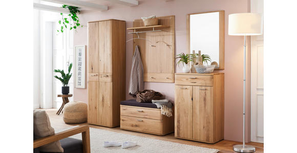 GARDEROBENSCHRANK  in 65/197/38 cm  - Eichefarben/Nickelfarben, Natur, Holz/Holzwerkstoff (65/197/38cm) - Linea Natura