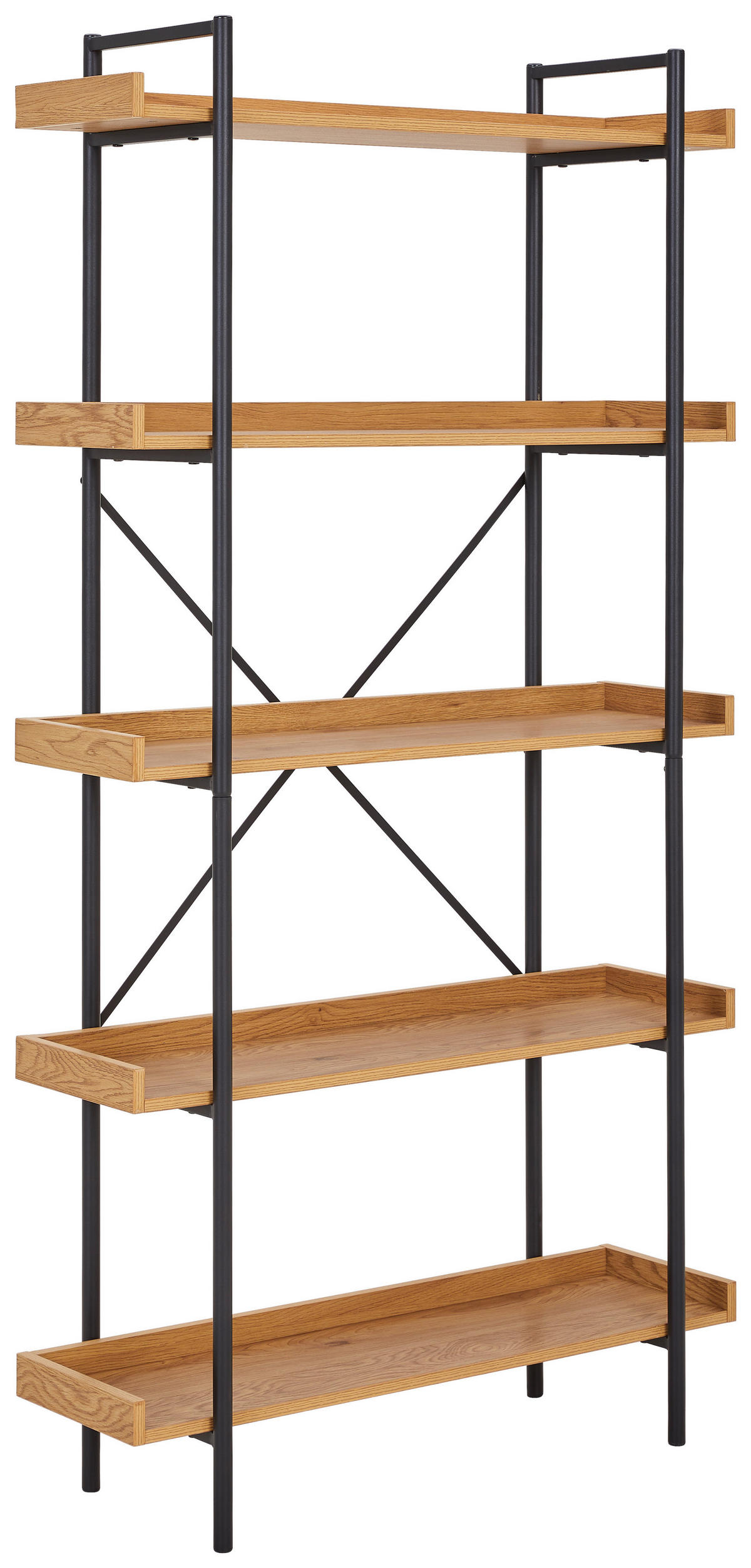 POLC 90/172/30 cm fekete, Wotan tölgy  - Wotan tölgy/fekete, Trend, faalapú anyag/fém (90/172/30cm) - Ambia Home