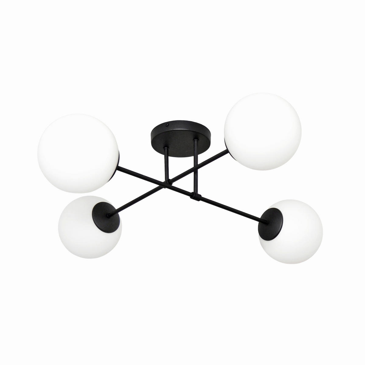 DECKENLEUCHTE    76/76/26 cm  - Schwarz, Design, Metall (76/76/26cm)