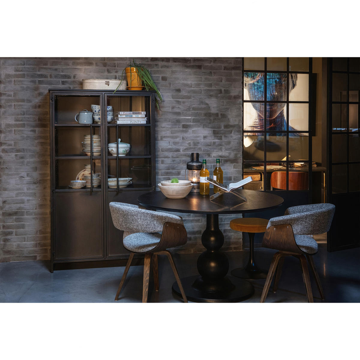 VITRINE in Schwarz  - Schwarz, Design, Glas/Metall (99/170/44cm) - Livetastic
