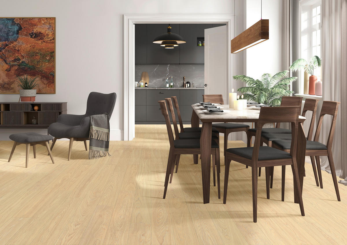 DESIGNBODEN Barlinek SPC Toba Oak  per  m² - Eichefarben, Design, Kunststoff (19,8/0,55/123,4cm) - Barlinek