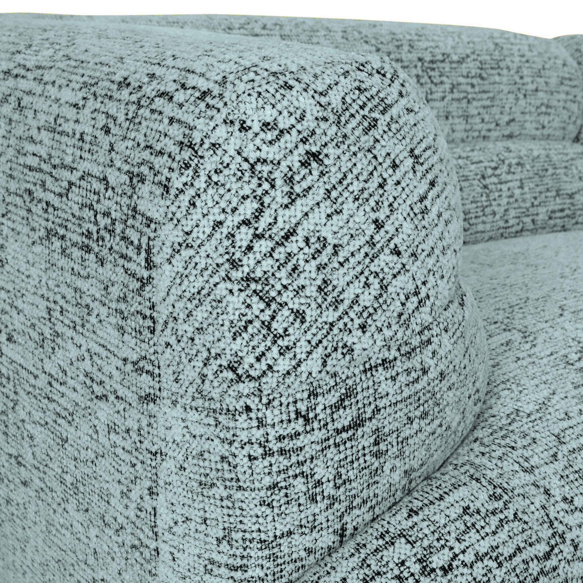 BIGSOFA Chenille Mintgrün  - Schwarz/Mintgrün, KONVENTIONELL, Kunststoff/Textil (240/75/105cm) - Carryhome