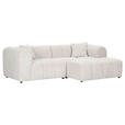 ECKSOFA Naturfarben Cord Zierkissen, Rücken echt  - Schwarz/Naturfarben, KONVENTIONELL, Kunststoff/Textil (250/162cm) - Carryhome