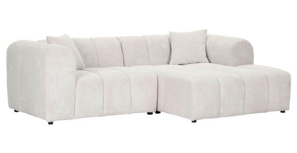 ECKSOFA Naturfarben Cord Zierkissen, Rücken echt  - Schwarz/Naturfarben, KONVENTIONELL, Kunststoff/Textil (250/162cm) - Carryhome
