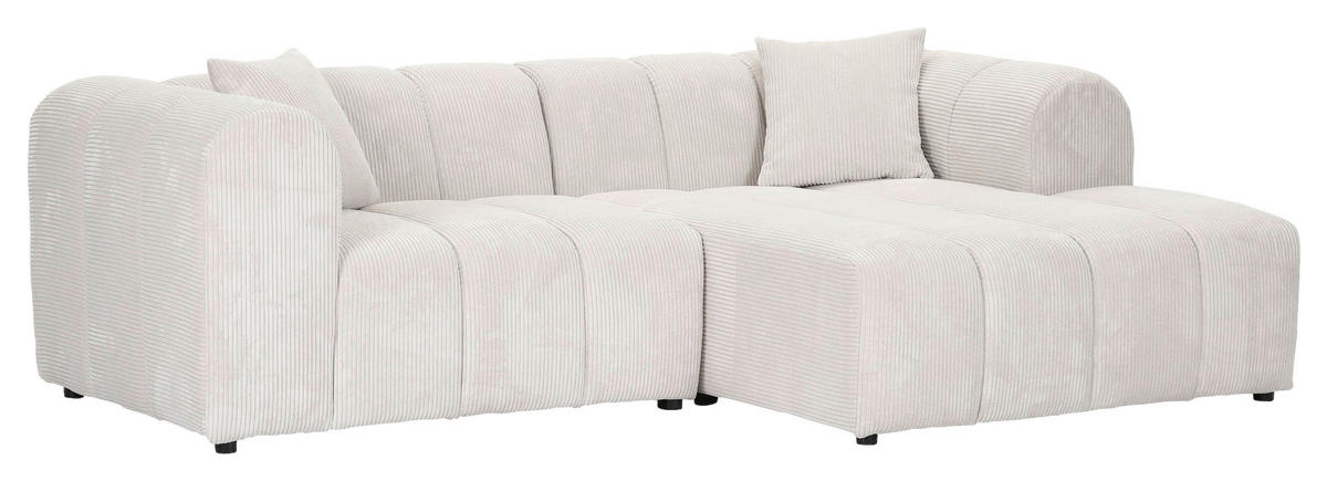 ECKSOFA Naturfarben Cord Zierkissen, Rücken echt  - Schwarz/Naturfarben, KONVENTIONELL, Kunststoff/Textil (250/162cm) - Carryhome