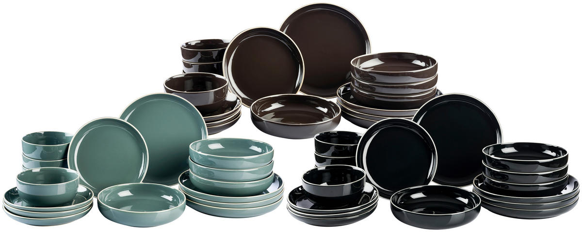 KOMBISERVICE Bastia azzurro 16-teilig  - Blau, Trend, Keramik - Novel