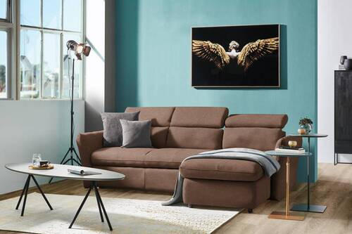 ECKSOFA in Mikrofaser Braun  240/172 cm  - Schwarz/Braun, Design, Kunststoff/Textil (240/172cm) - Stylife
