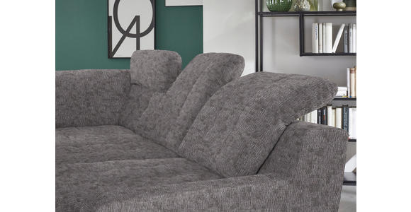 ECKSOFA in Chenille Graubraun  - Graubraun/Schwarz, KONVENTIONELL, Textil/Metall (200/281cm) - Carryhome