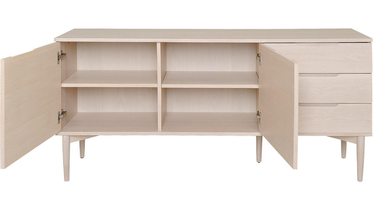 SIDEBOARD 161/76/41 cm  - vit/ekfärgad, Design, metall/trä (161/76/41cm) - Best Price