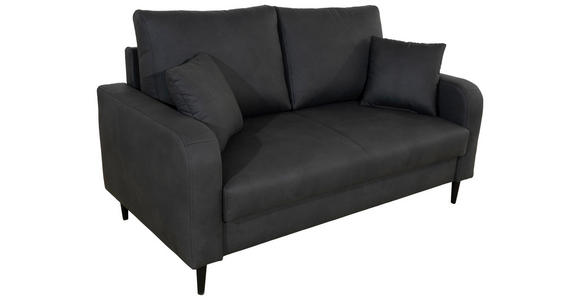 2-SITZER-SOFA in Lederlook Grau - Schwarz/Grau, KONVENTIONELL, Holz/Textil (164/96/86cm) - Carryhome