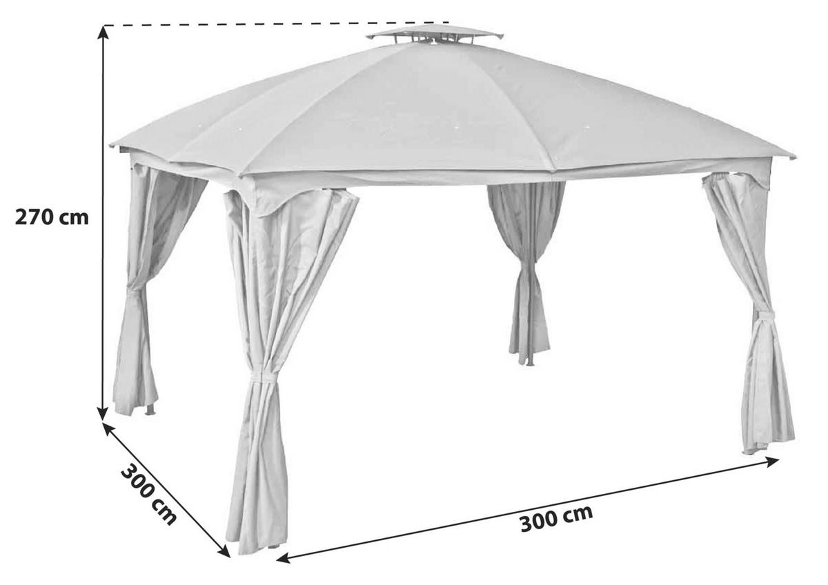 PAVILLON 360/270/300 cm   - Anthrazit/Schwarz, Basics, Kunststoff/Metall (360/270/300cm) - Gardenson