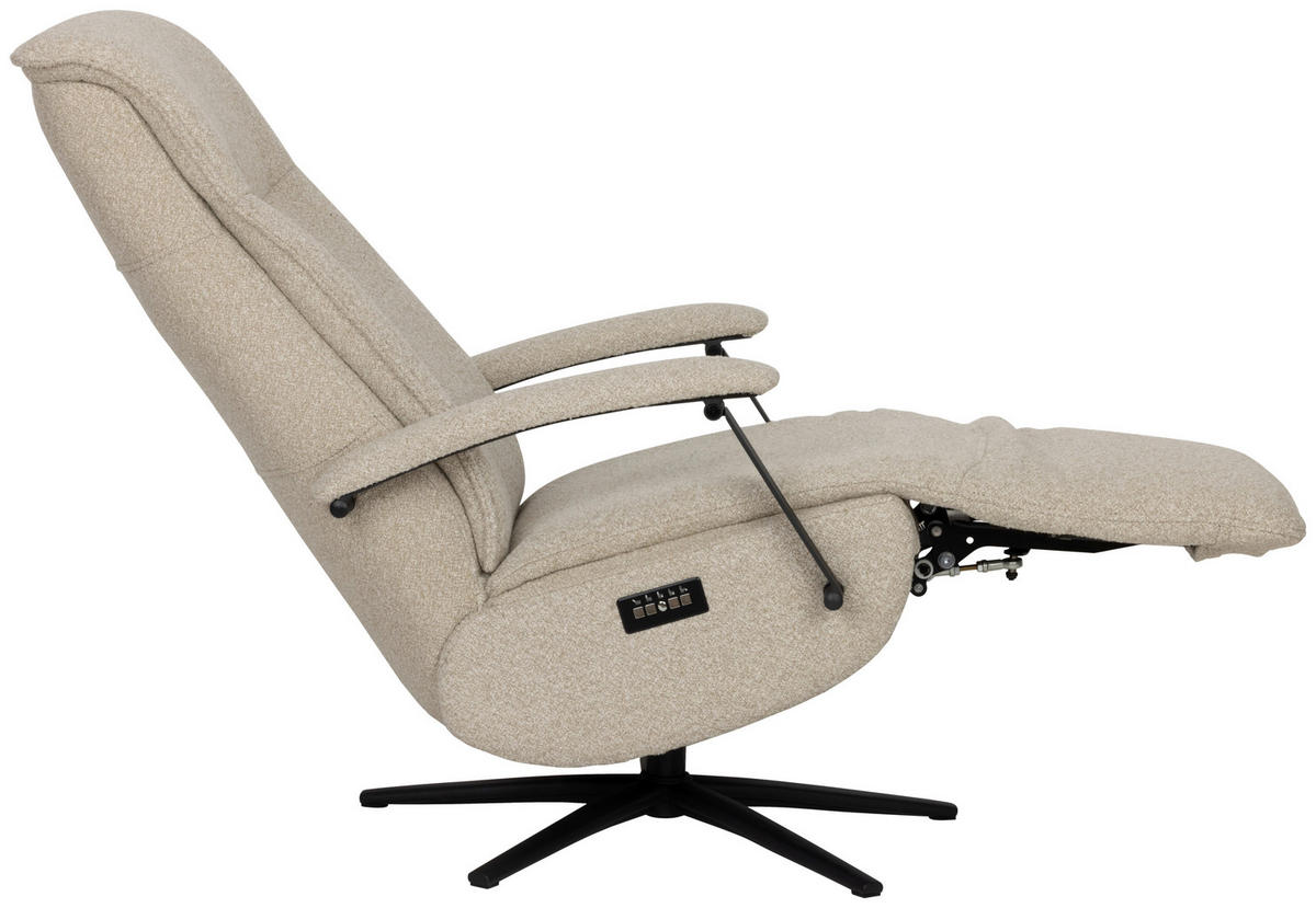 RELAXSESSEL Webstoff    - Schwarz/Naturfarben, Design, Holz/Textil (67/114/84cm) - Livetastic