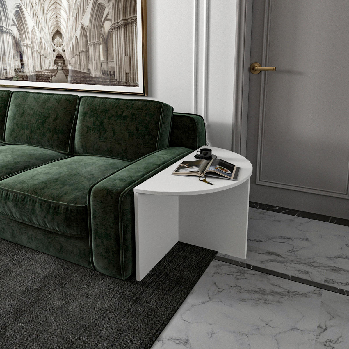 COUCHTISCHSET Dolunay Couchtisch Weiß  - Weiß, Design, Holzwerkstoff - Livetastic