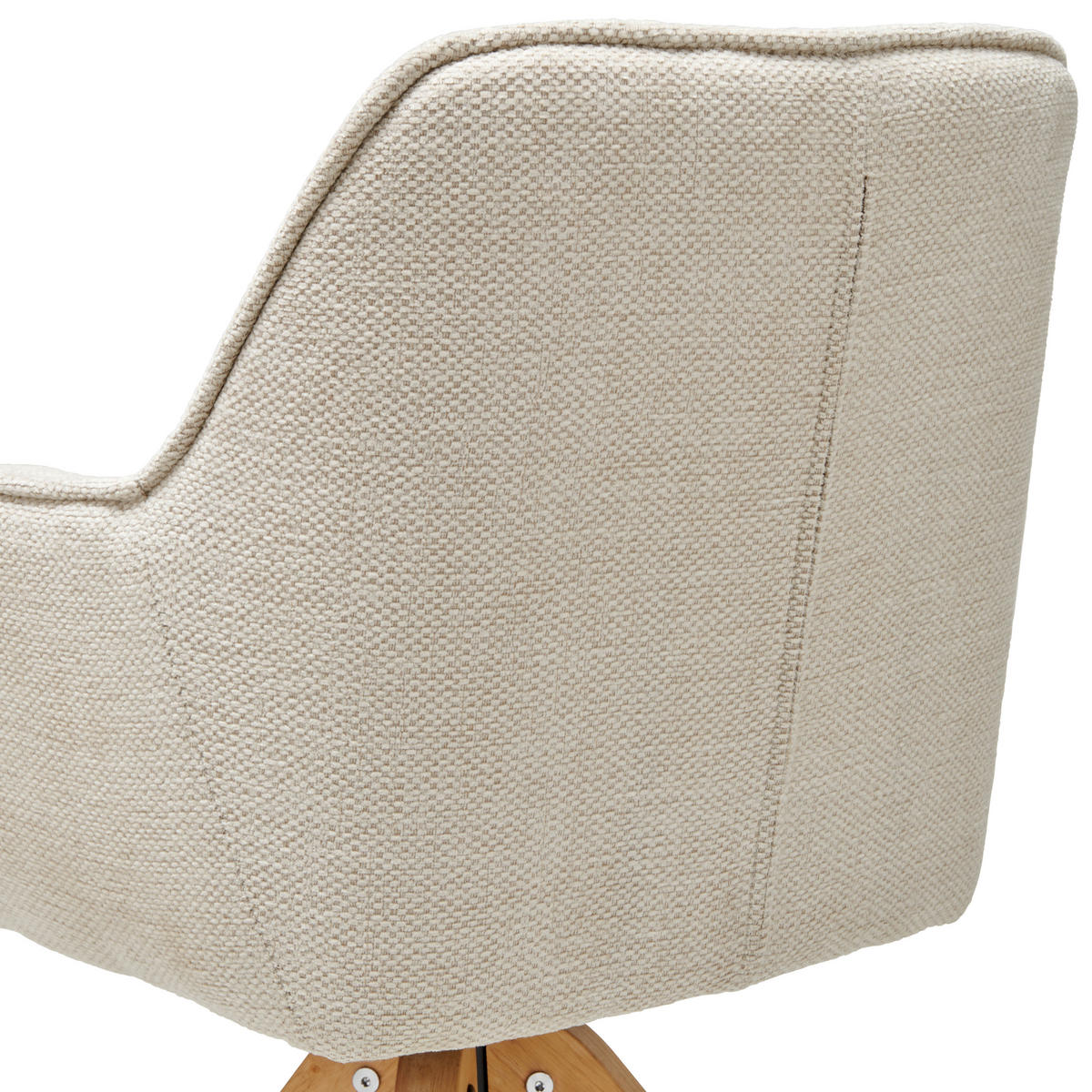 ARMLEHNSTUHL  inklusive Armlehnen, Sitzfläche 360° drehbar Webstoff  Eichefarben, Beige  - Eichefarben/Beige, LIFESTYLE, Holz/Textil (61/85/63cm) - Livetastic