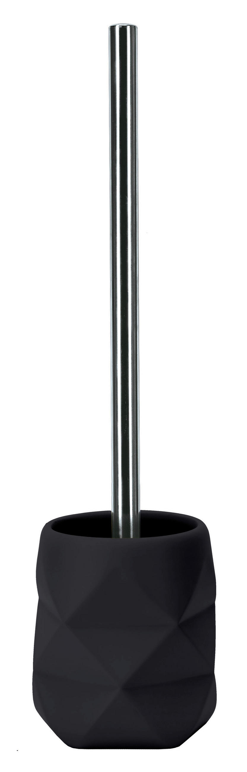 WC-BÜRSTENGARNITUR - Schwarz/Alufarben, KONVENTIONELL, Kunststoff (10,6/39cm) - Kleine Wolke