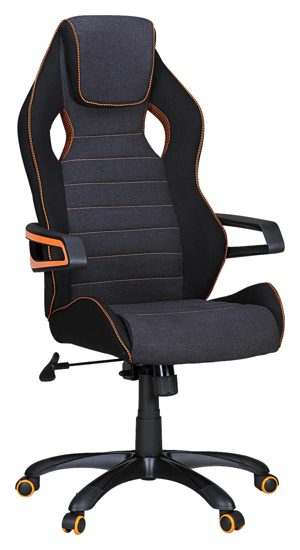 GAMINGSTOL  i vävt tyg svart  - orange/svart, Modern, textil/plast (70/120/70cm) - MID.YOU