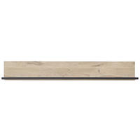 VÄGGHYLLA 160/22/24 cm  - svart/ekfärgad, Klassisk, trämaterial (160/22/24cm) - Livetastic