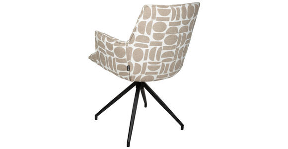 ARMLEHNSTUHL in Eisen Jacquard - Taupe/Schwarz, Design, Textil/Metall (59/89,5/63cm) - Novel