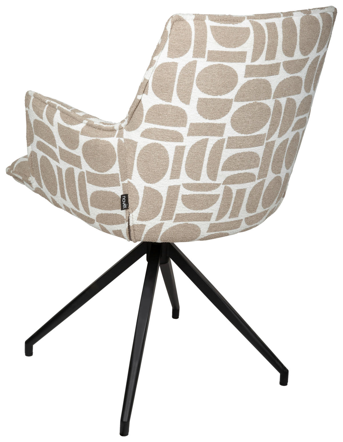 ARMLEHNSTUHL  in Eisen Jacquard  - Taupe/Schwarz, Design, Textil/Metall (59/89,5/63cm) - Novel