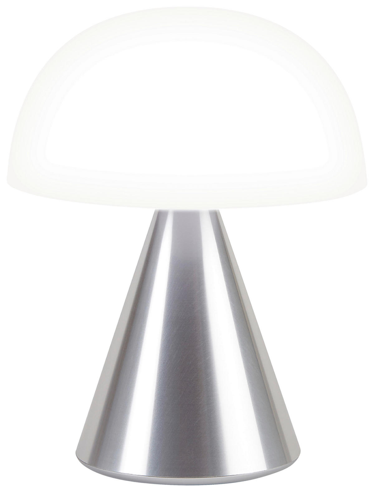 AKKU-TISCHLEUCHTE 14/17/14 cm   - Alufarben, Design, Kunststoff/Metall (14/17/14cm)