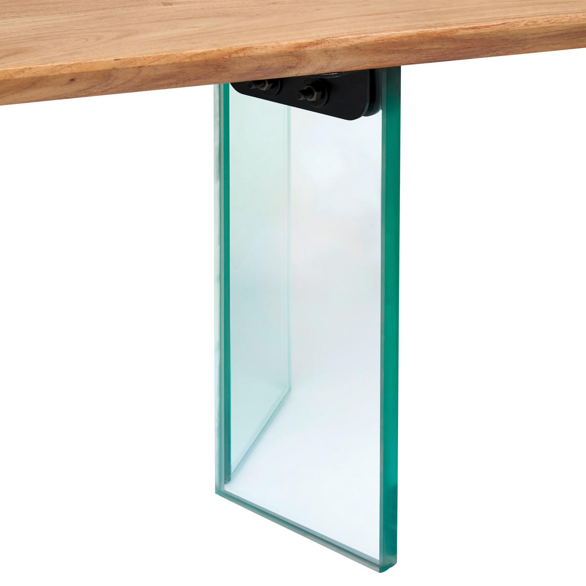 SITZBANK in Holz, Glas Akaziefarben  - Transparent/Akaziefarben, Modern, Glas/Holz (175/45/40cm) - Livetastic