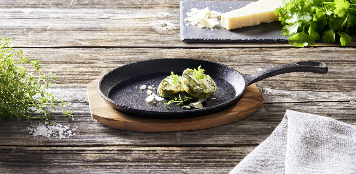 BRATPFANNE  - Schwarz/Naturfarben, Basics, Holz/Metall (37,5/17,5/2cm) - Homeware Profession.