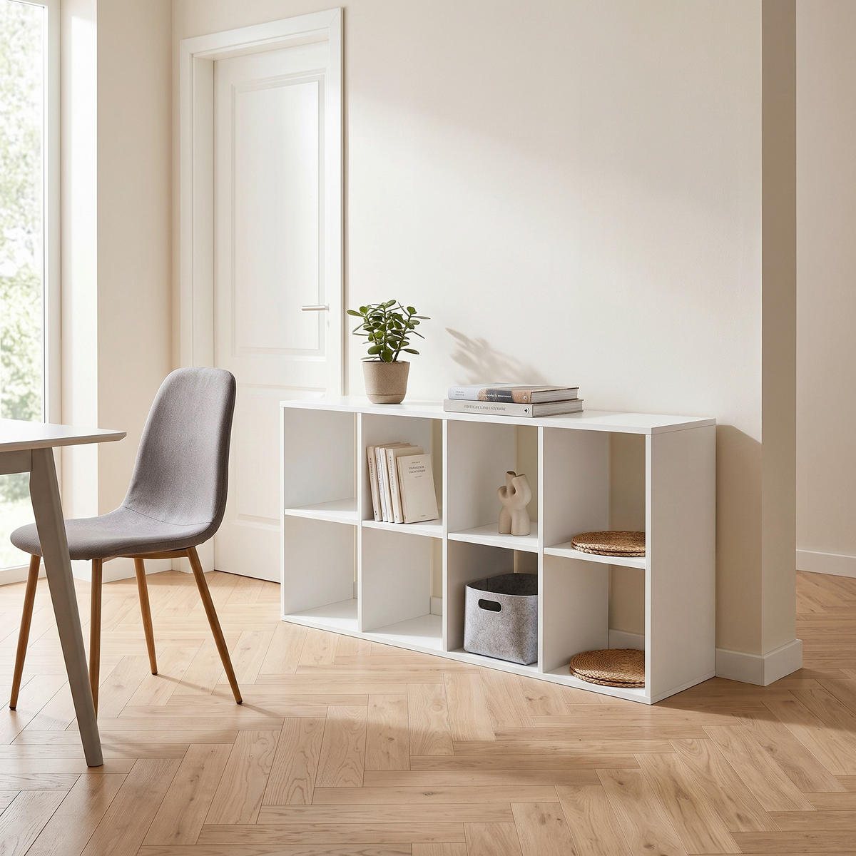REGAL 110/56/33 cm bela  - bela, Basics, leseni material (110/56/33cm) - MID.YOU
