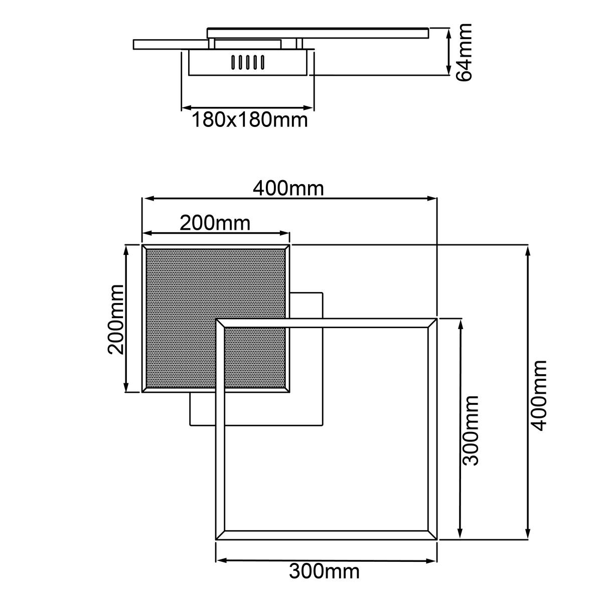 LED-DECKENLEUCHTE     - Nickelfarben, Design, Kunststoff/Metall (6,4/40/40cm) - Brilliant
