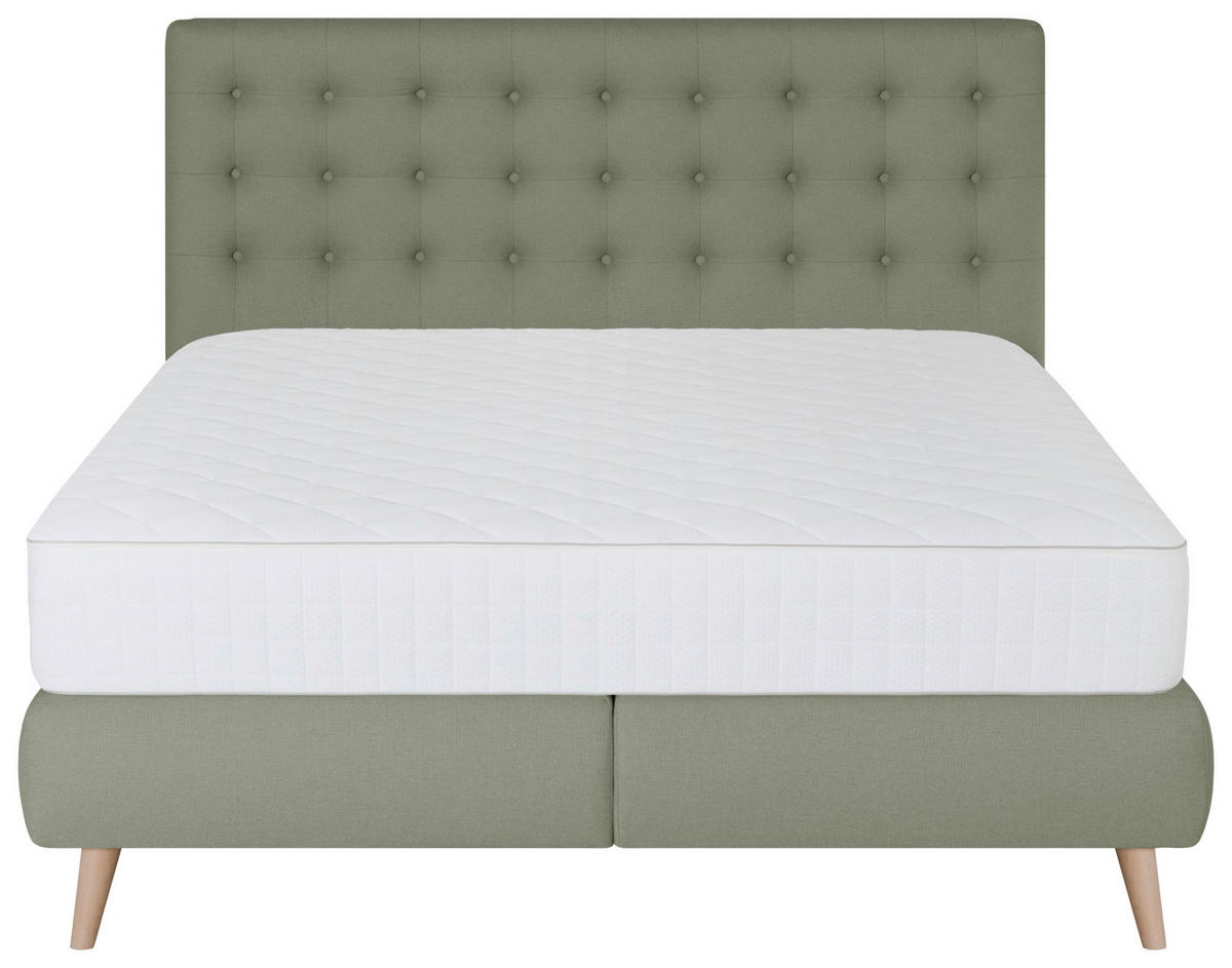 BOXSPRINGBETT 140/200 cm  in Grün  - Grün, Design, Holz/Textil (140/200cm) - Carryhome