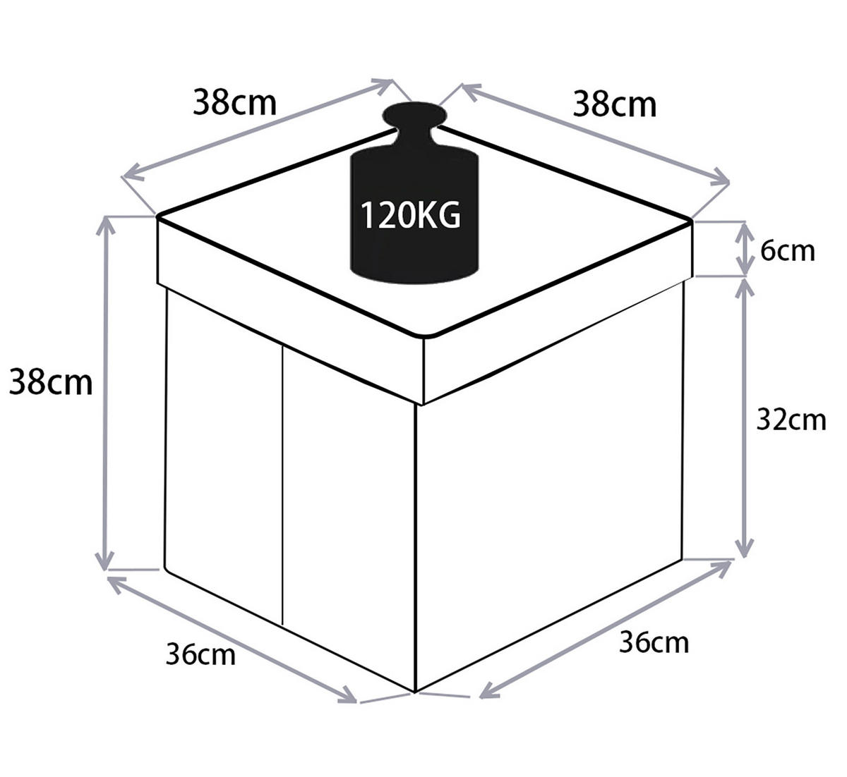 SITZBOX in Kunststoff, Holzwerkstoff Hellgrau  - Hellgrau, Basics, Holzwerkstoff/Kunststoff (38/38/38cm) - MID.YOU