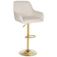 BARHOCKER Samt Goldfarben, Beige Eisen  - Beige/Goldfarben, Design, Textil/Metall (53/92-114/56,5cm) - Novel