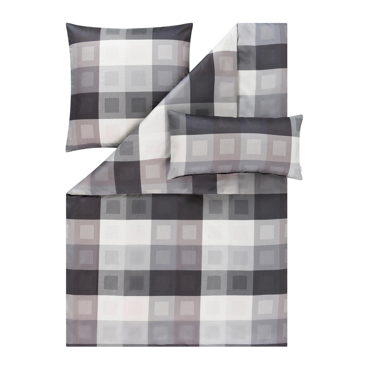 BETTWÄSCHE Exquisit Satin 135/200 cm  - Anthrazit, Design, Textil (135/200cm) - Estella