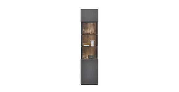 VITRINE in Graphitfarben  - Graphitfarben, Design, Glas/Holzwerkstoff (46,9/205,5/37,1cm) - Dieter Knoll