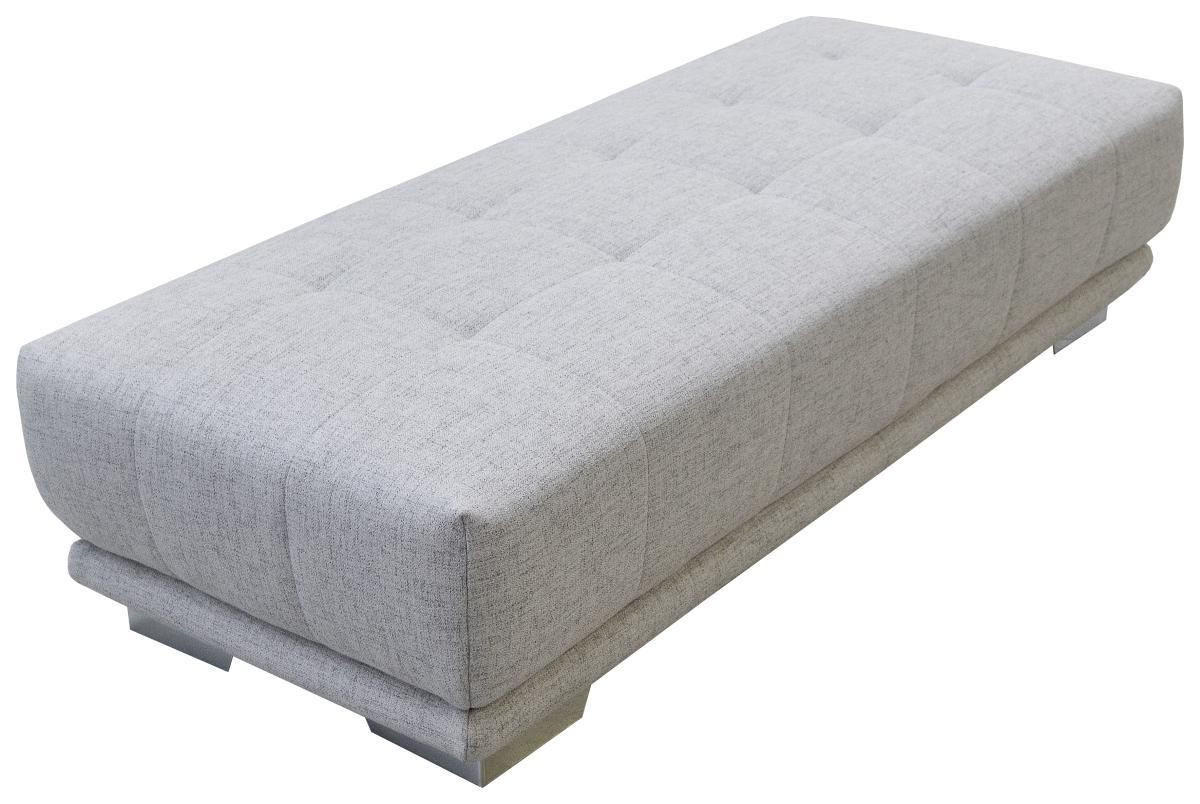 HOCKER Chenille Hellgrau  - Chromfarben/Hellgrau, Design, Textil (168/40/72cm) - Xora