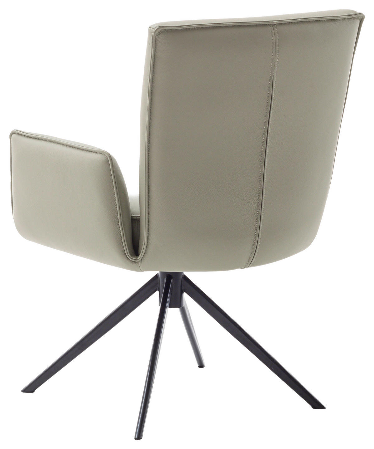 ARMLEHNSTUHL  in Stahl Echtleder pigmentiert  - Creme/Schwarz, Design, Leder/Metall (63/89/65cm) - Valnatura